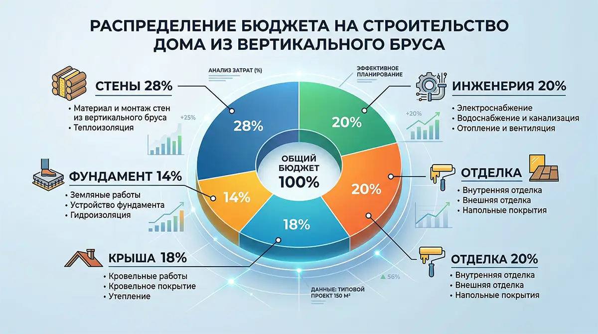 Сколько стоит дом из вертикального бруса под ключ? — технологические особенности и этапы строительства деревянного дома HOLZBAU