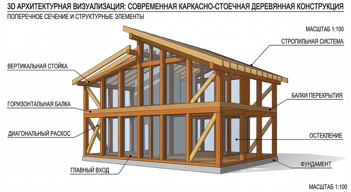 Архитектура и конструктив: как устроен современный фахверк? — технологические особенности и этапы строительства деревянного дома HOLZBAU