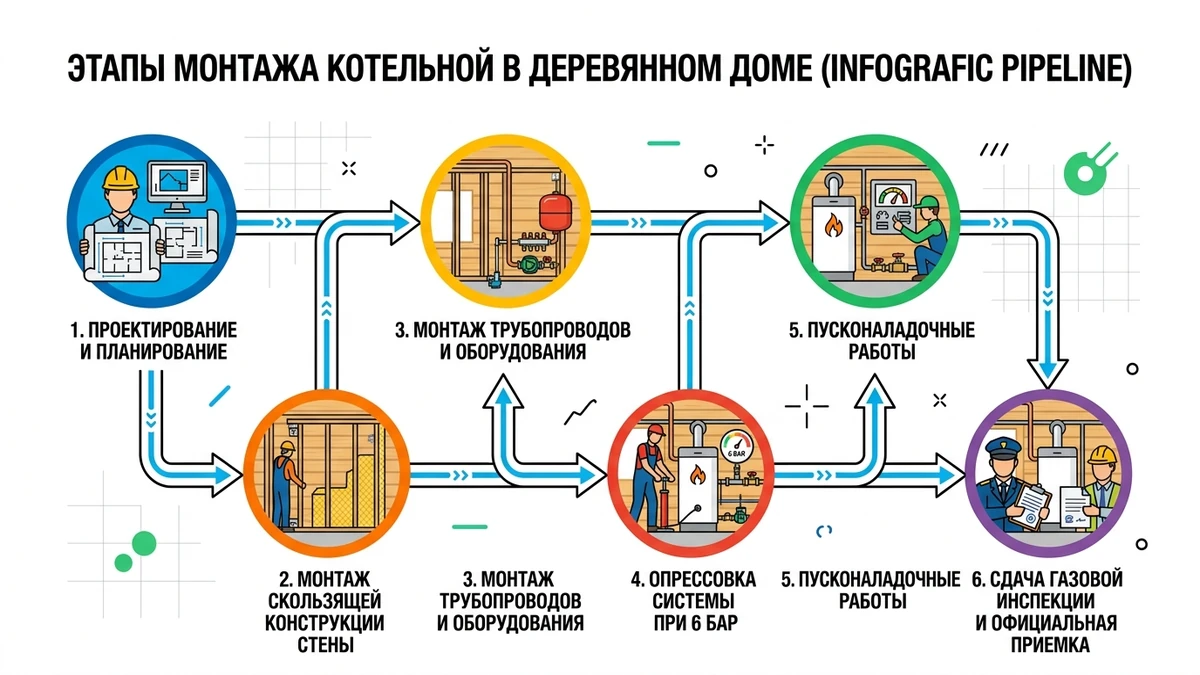 Пошаговые этапы монтажа, опрессовки и сдачи газовой котельной в эксплуатацию