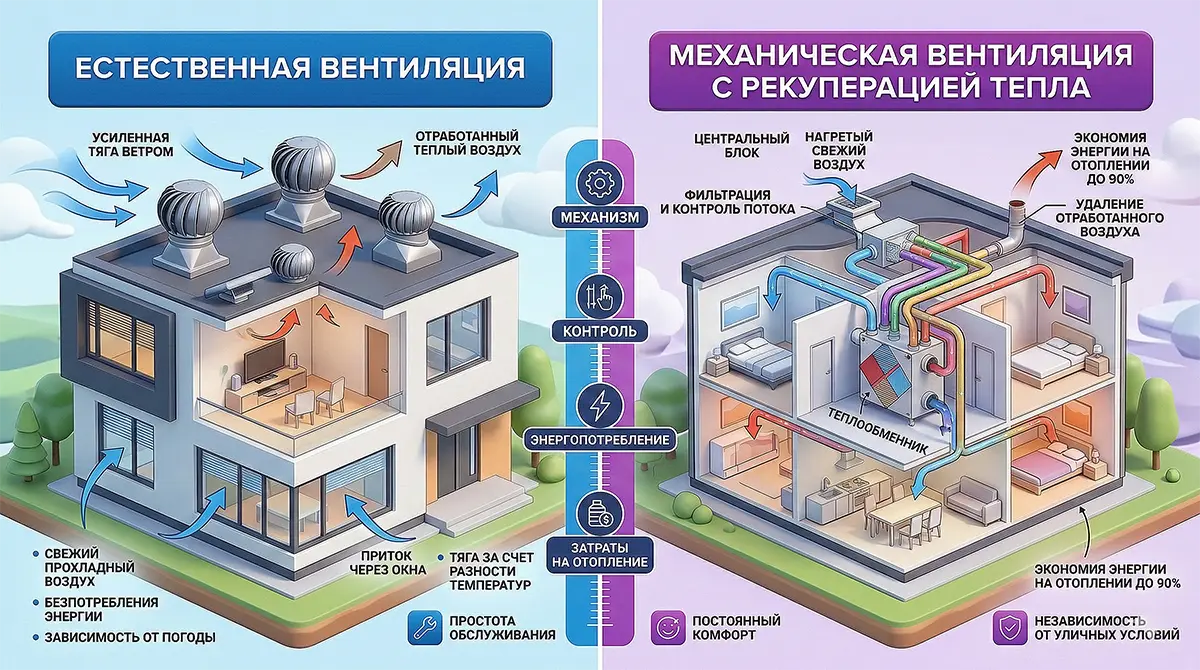 Какие виды вентиляционных систем существуют? — технологические особенности и этапы строительства деревянного дома HOLZBAU