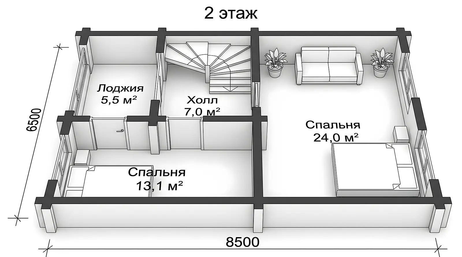 2 этаж проекта дома Aura (НВ-117)