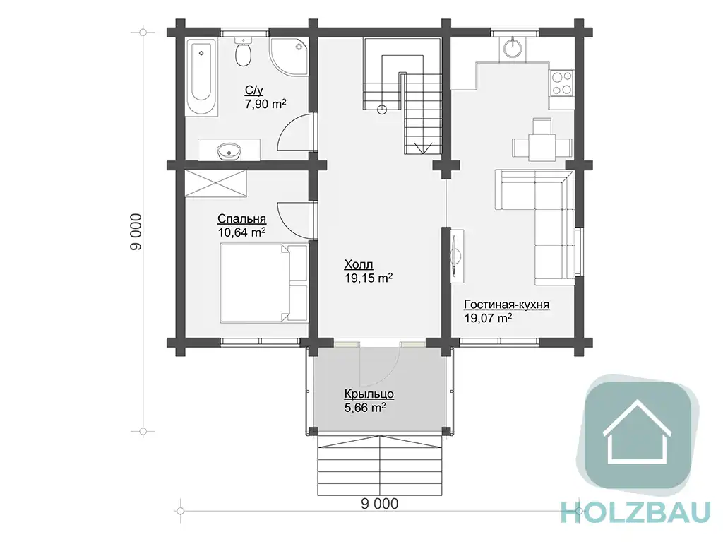 1 этаж проекта дома Tilia (НВ-125)