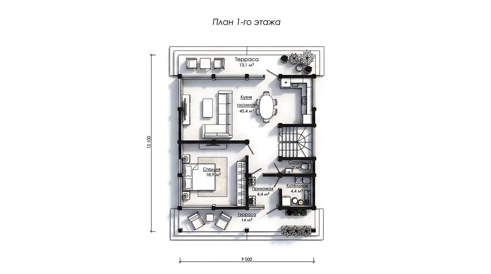 Планировка фахверкового дома Atria, схема 1