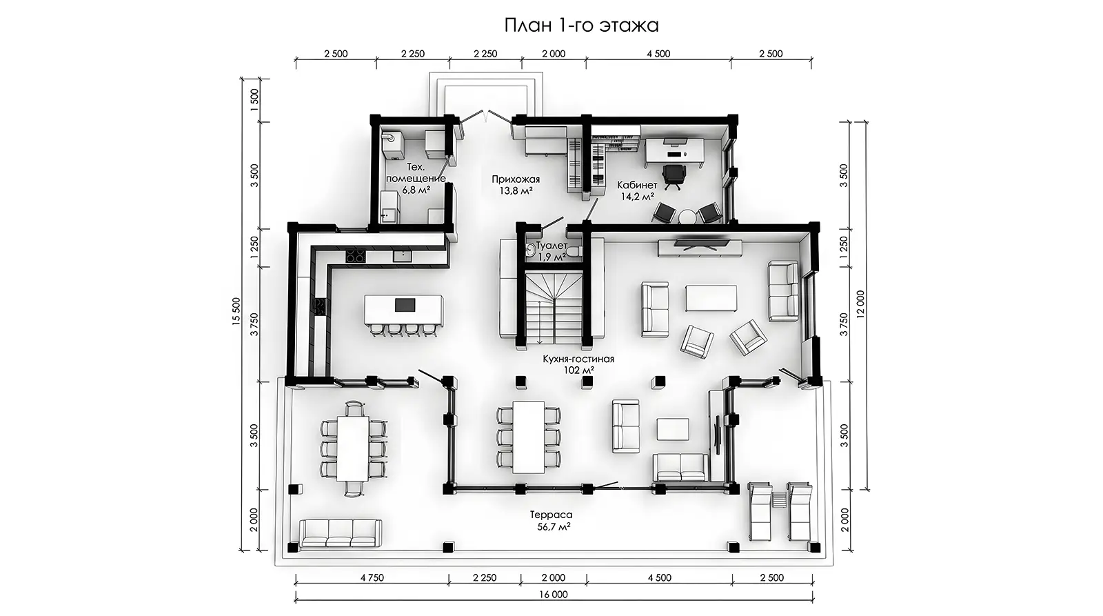1 этаж проекта дома Valora (НВ-309)