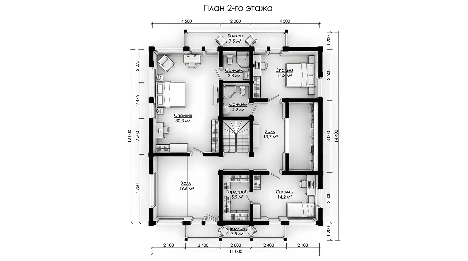 2 этаж проекта дома Valora (НВ-309)