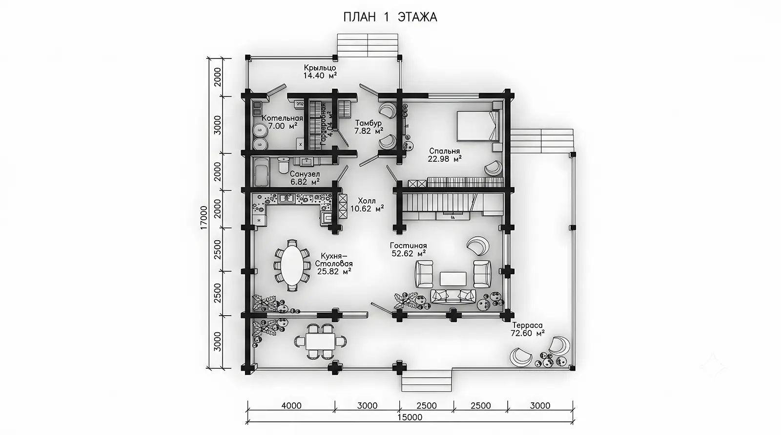 1 этаж проекта дома Eden (НВ-324)